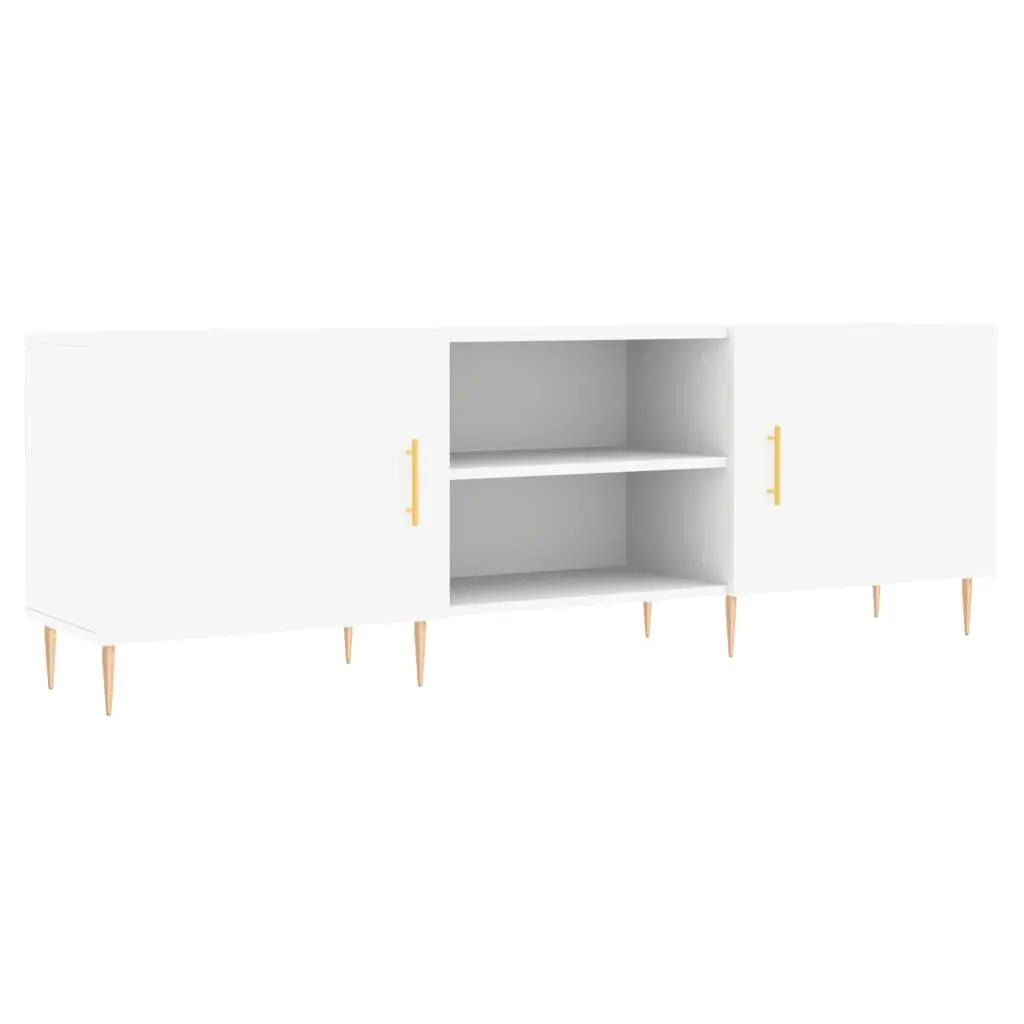 Engineered Wood White TV Cabinet Storage Unit 150x30x50cm