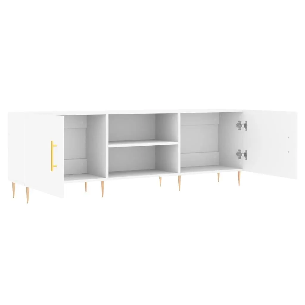 Engineered Wood White TV Cabinet Storage Unit 150x30x50cm
