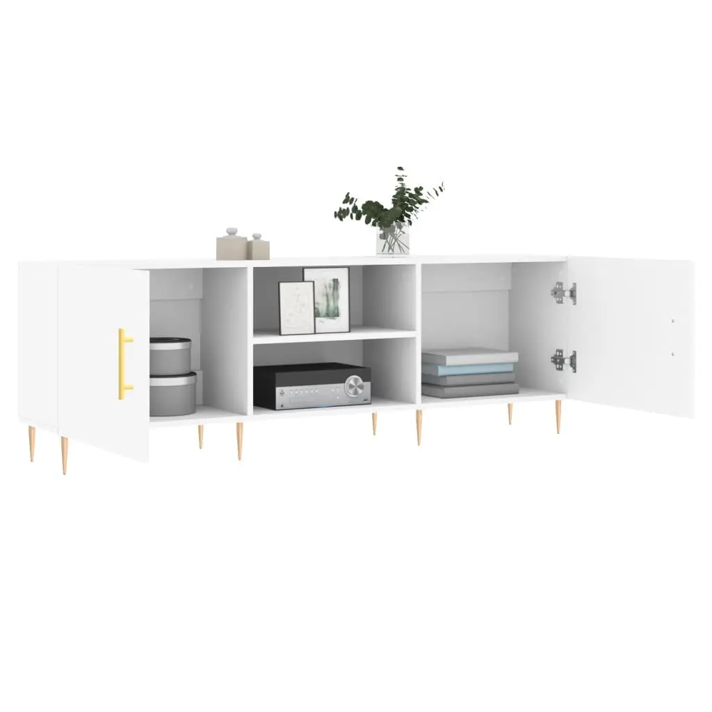 Engineered Wood White TV Cabinet Storage Unit 150x30x50cm
