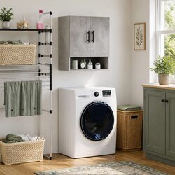 Wall Storage Cabinet Grey 60W x 31D x 70H cm