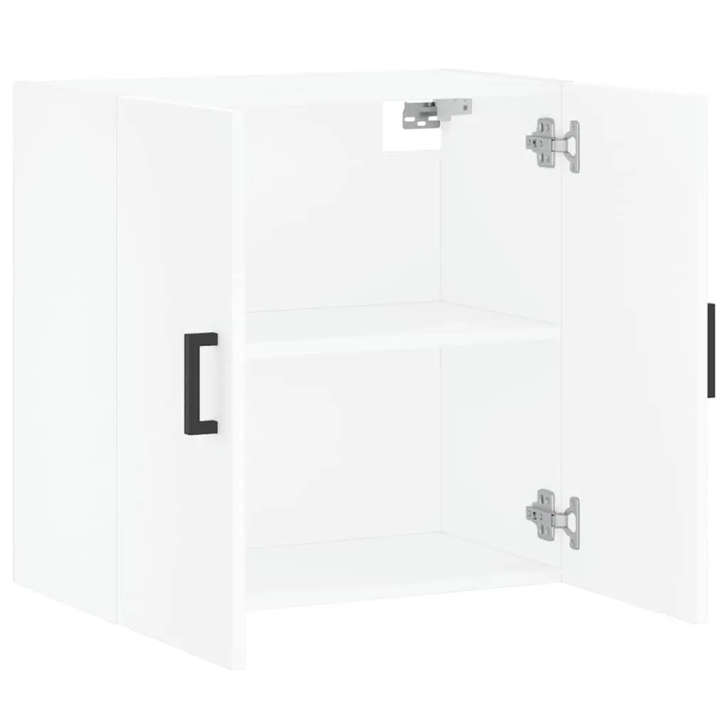 Wall Cabinet White Floating Storage Engineered Wood 60x31x60 cm Home