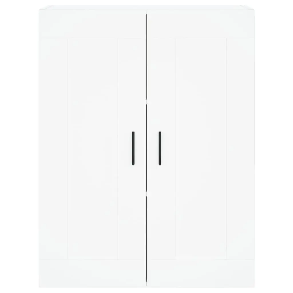 Wall Mounted Cabinet White Storage Organiser 3 Compartments 2 Doors Floating