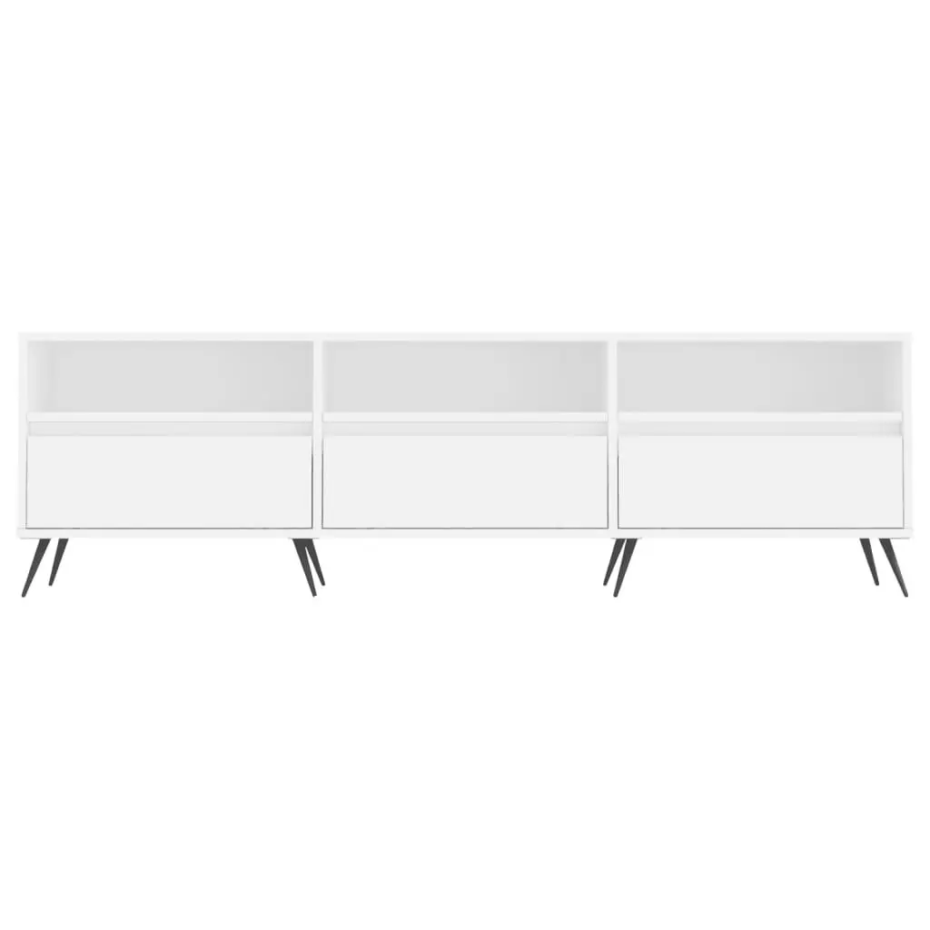 TV Cabinet White Living Room 150x30x44.5 cm Engineered Wood Storage Unit with 6 Compartments