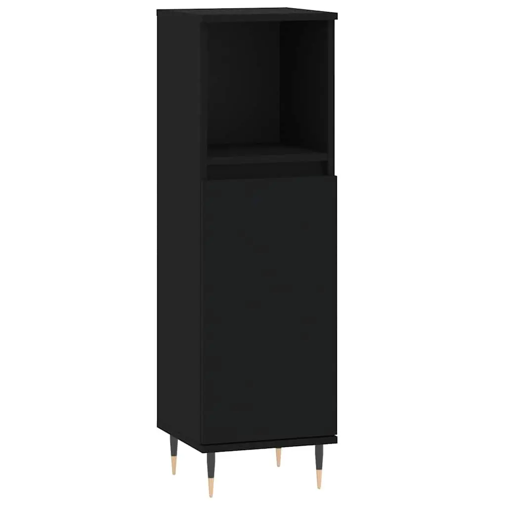 Black Bathroom Cabinet 30x30x100 cm
