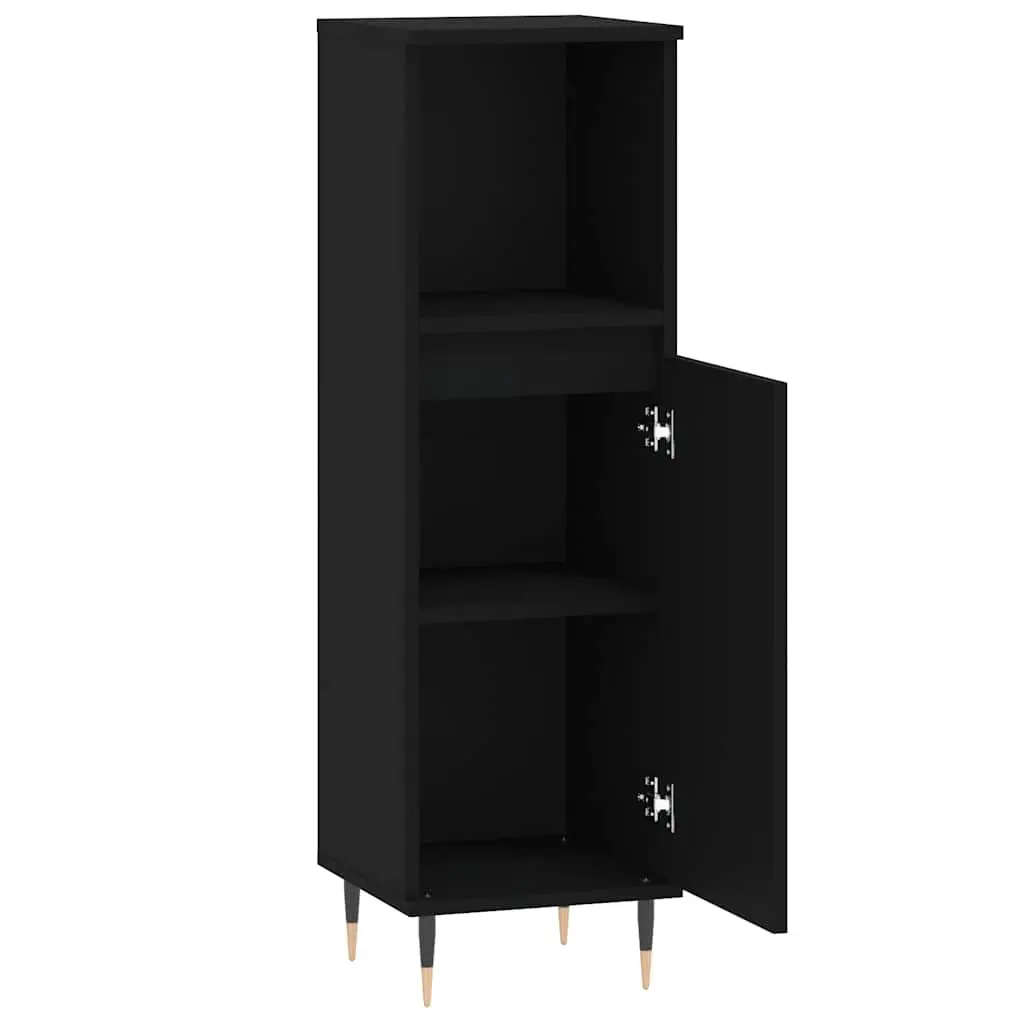 Black Bathroom Cabinet 30x30x100 cm