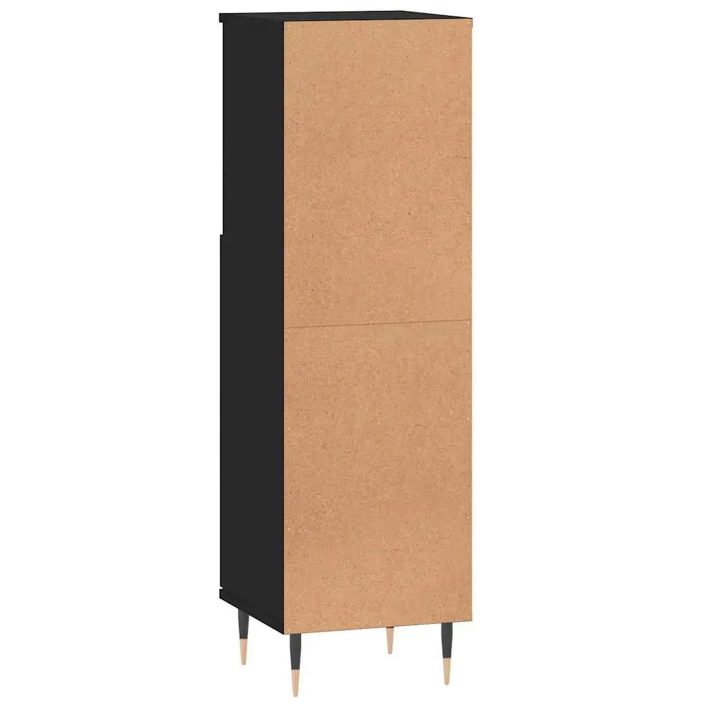 Black Bathroom Cabinet 30x30x100 cm