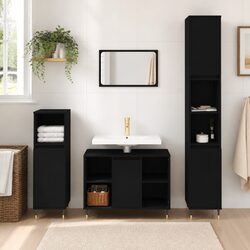 Bathroom Vanity Cabinet 80W x 33D x 60H cm, Black