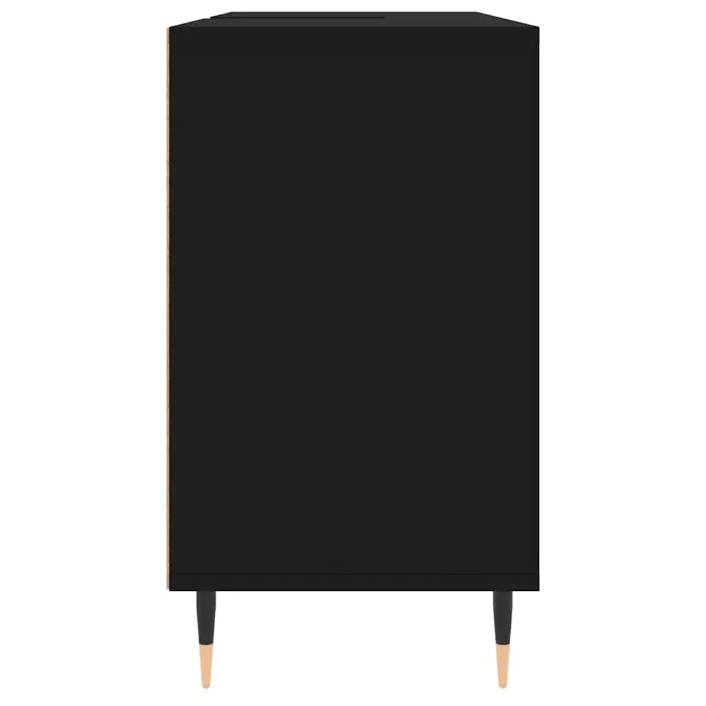 Bathroom Vanity Cabinet for Bathroom 80x33x60cm Black Storage Unit with Door and Shelves