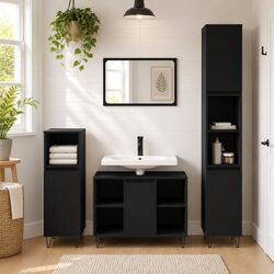 Bathroom Vanity Unit Dimensions: 80x33x60 cm in Black