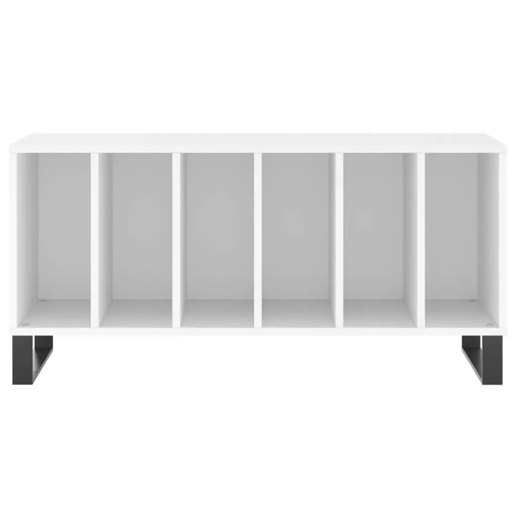 Record Cabinet for Home Use White Engineered Wood Storage Vinyl LP Display Media Organizer