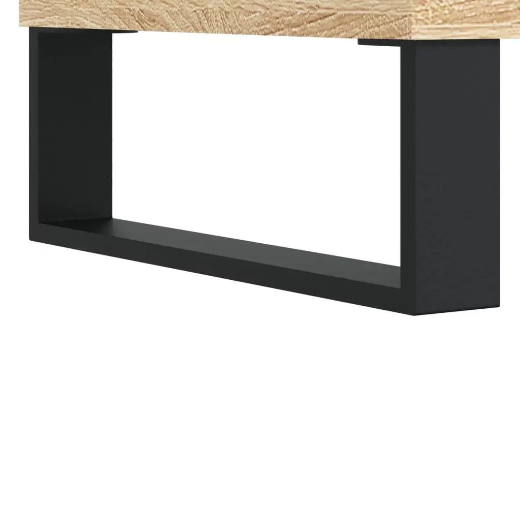 Record Cabinet for Vinyl Storage 100 x 38 x 48 cm Engineered Wood with Iron Feet Brown
