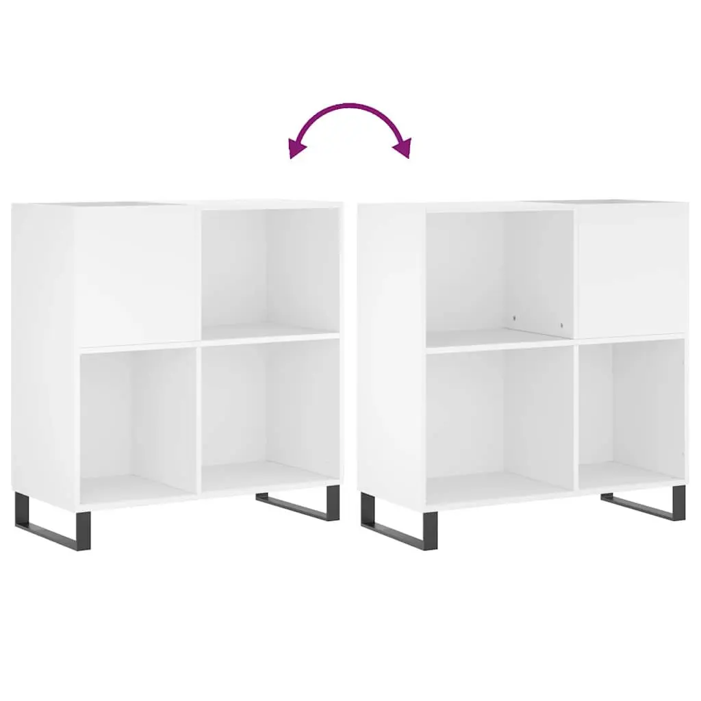 Record Cabinet for Vinyl Storage White Engineered Wood 84.5 x 38 x 89 cm