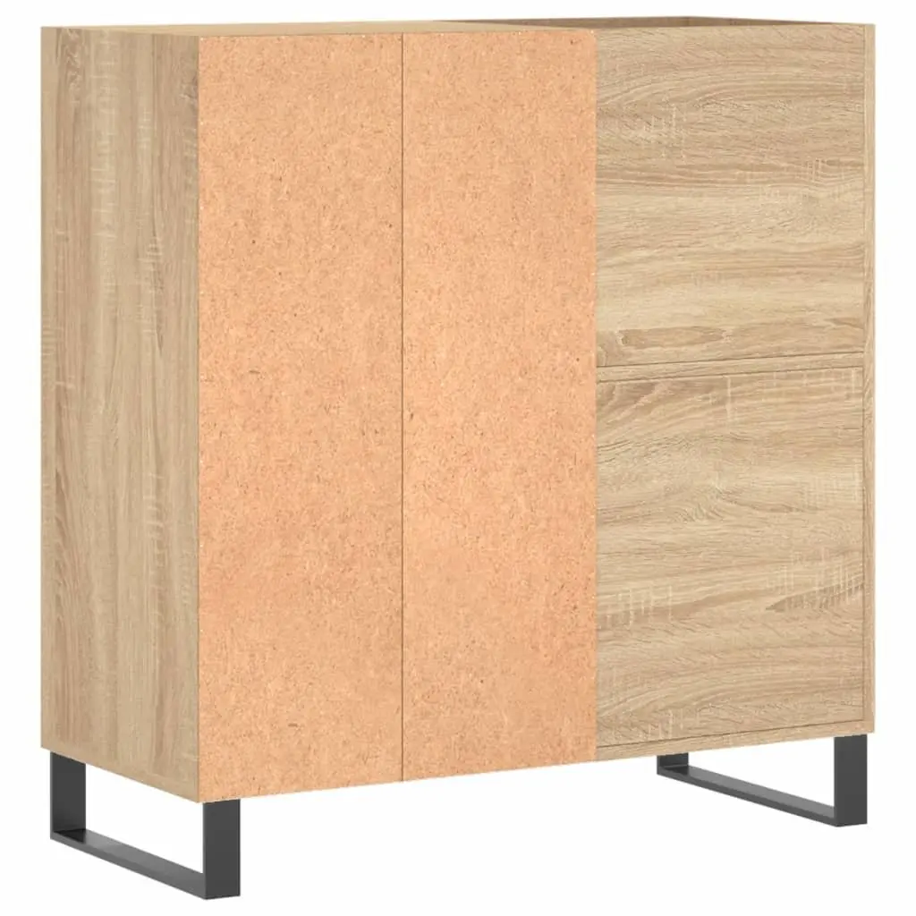 Record Cabinet Sonoma Oak Engineered Wood Storage Vinyl LP Display Organizer