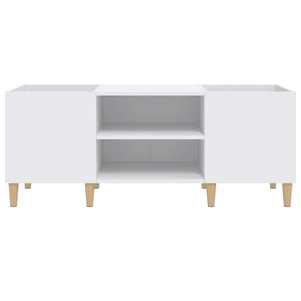 Record Storage Cabinet White 121x38x48cm Vinyl LP Display