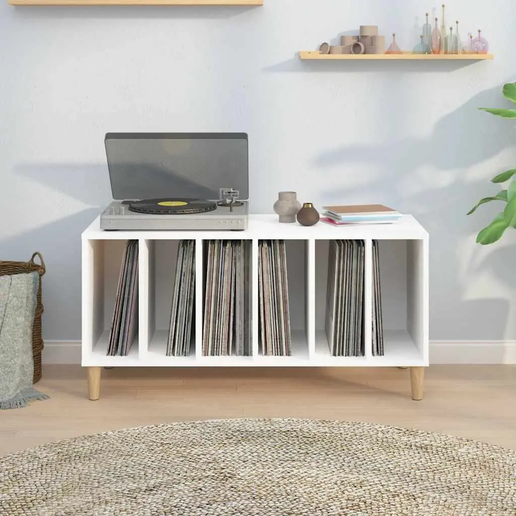 Record Storage Cabinet for Vinyl LPs White 100 x 38 x 48 cm