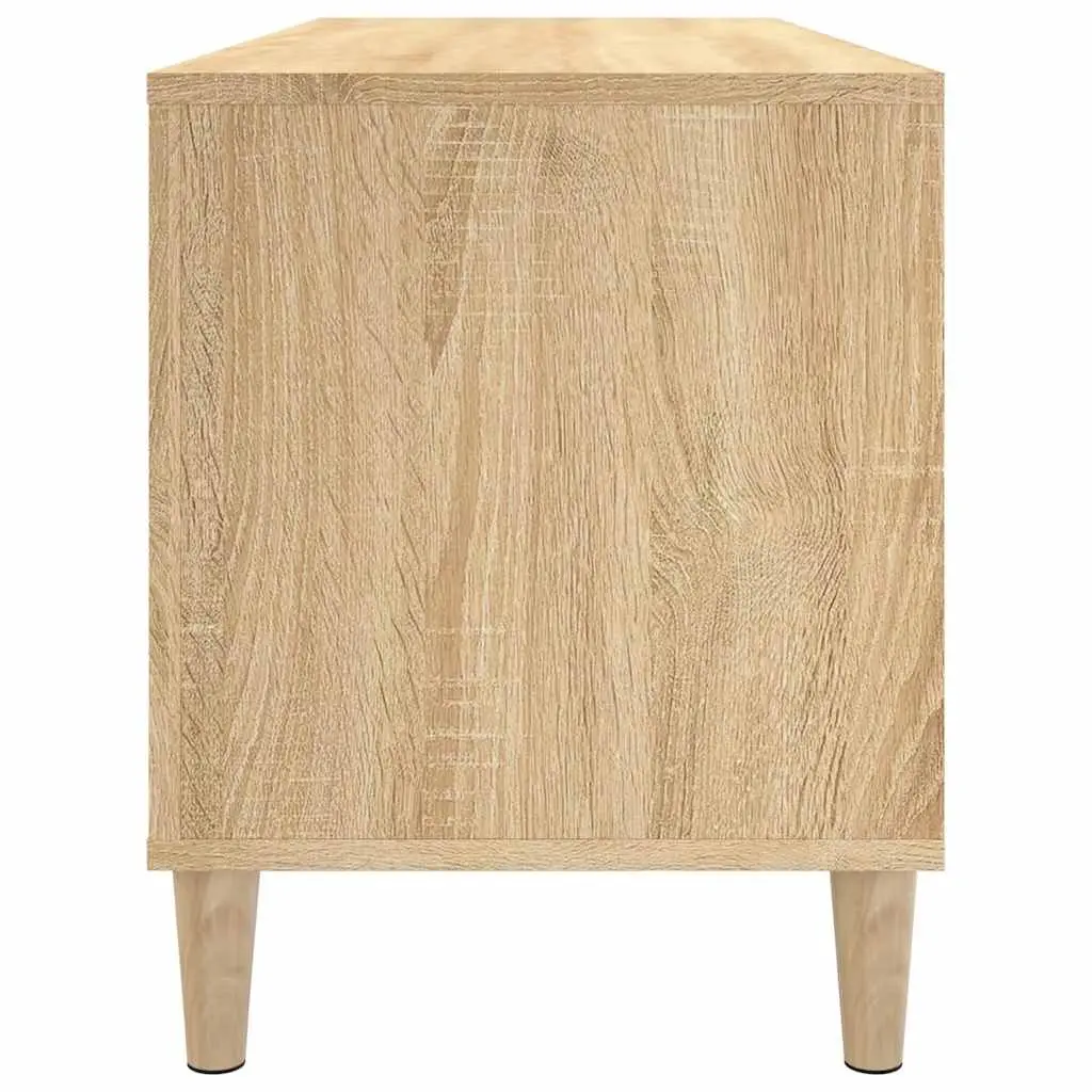 Record Storage Cabinet Brown Engineered Wood Vinyl LP Display Organizer