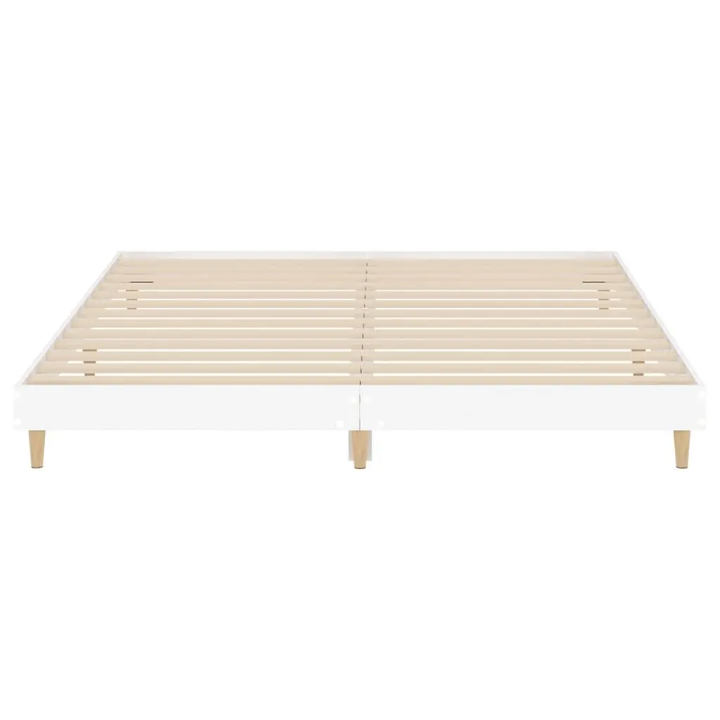 King Bed Frame White 183x203cm Engineered Wood Platform Bedroom Furniture