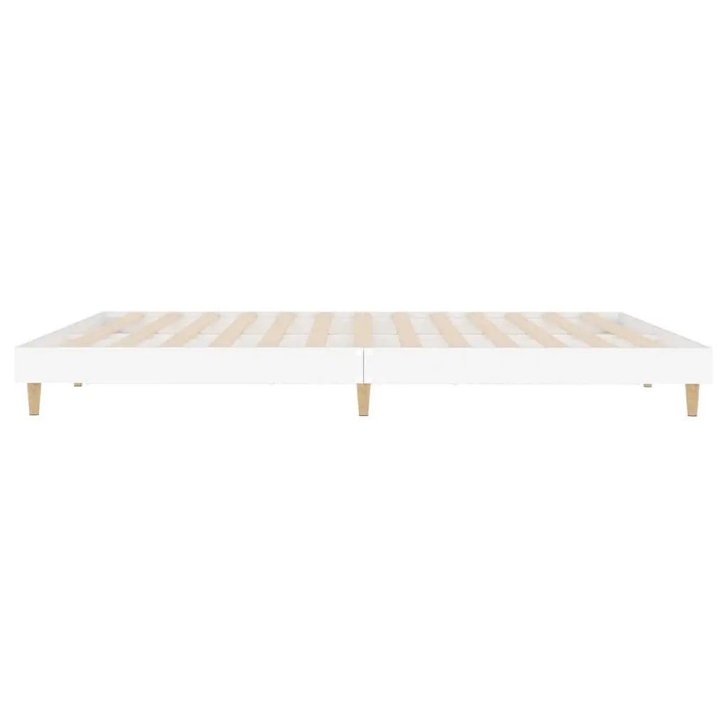 King Bed Frame White 183x203cm Engineered Wood Platform Bedroom Furniture