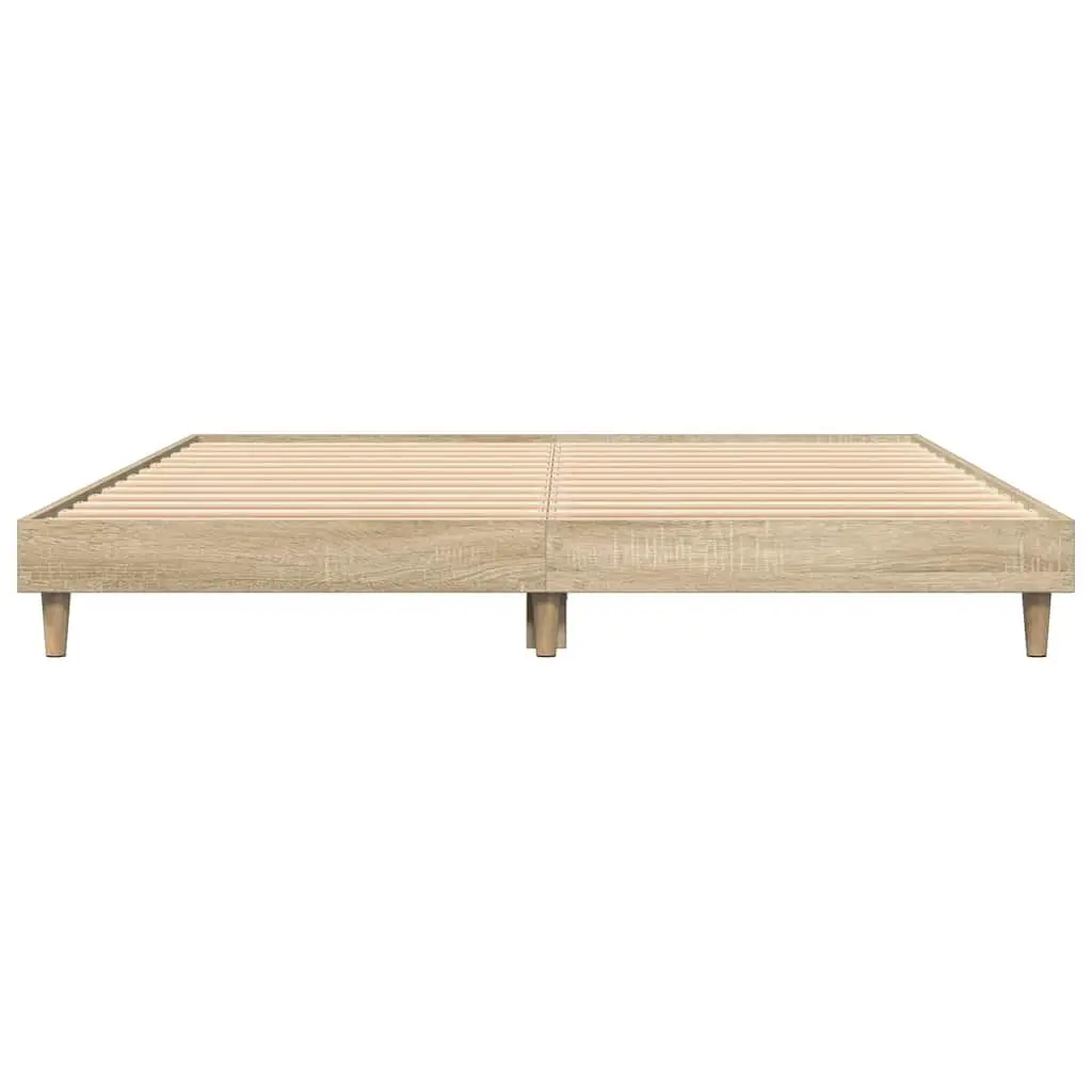 Bed Frame Bedroom 135x190 cm Engineered Wood Sonoma Oak Sleep Platform