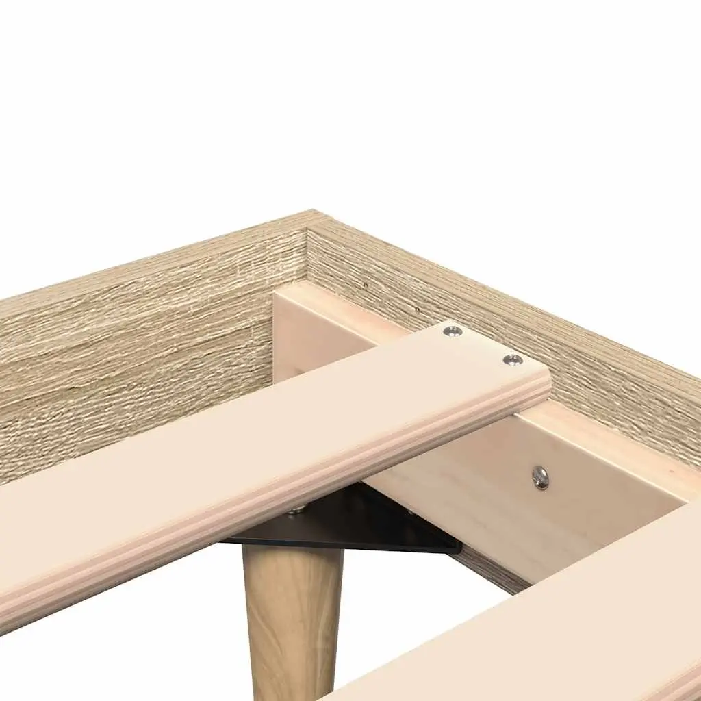 Bed Frame Bedroom 135x190 cm Engineered Wood Sonoma Oak Sleep Platform