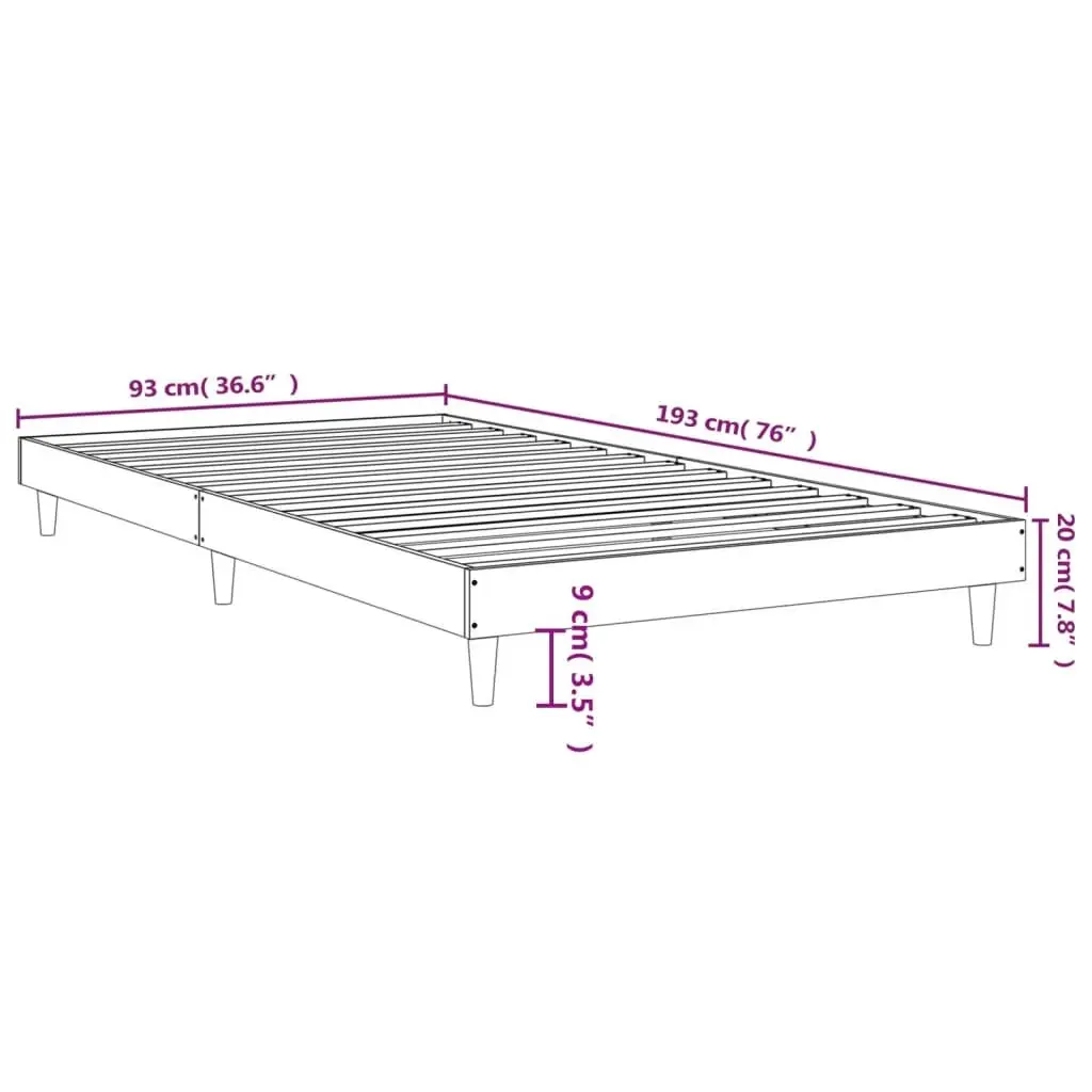 Black Bed Frame 90x190 cm