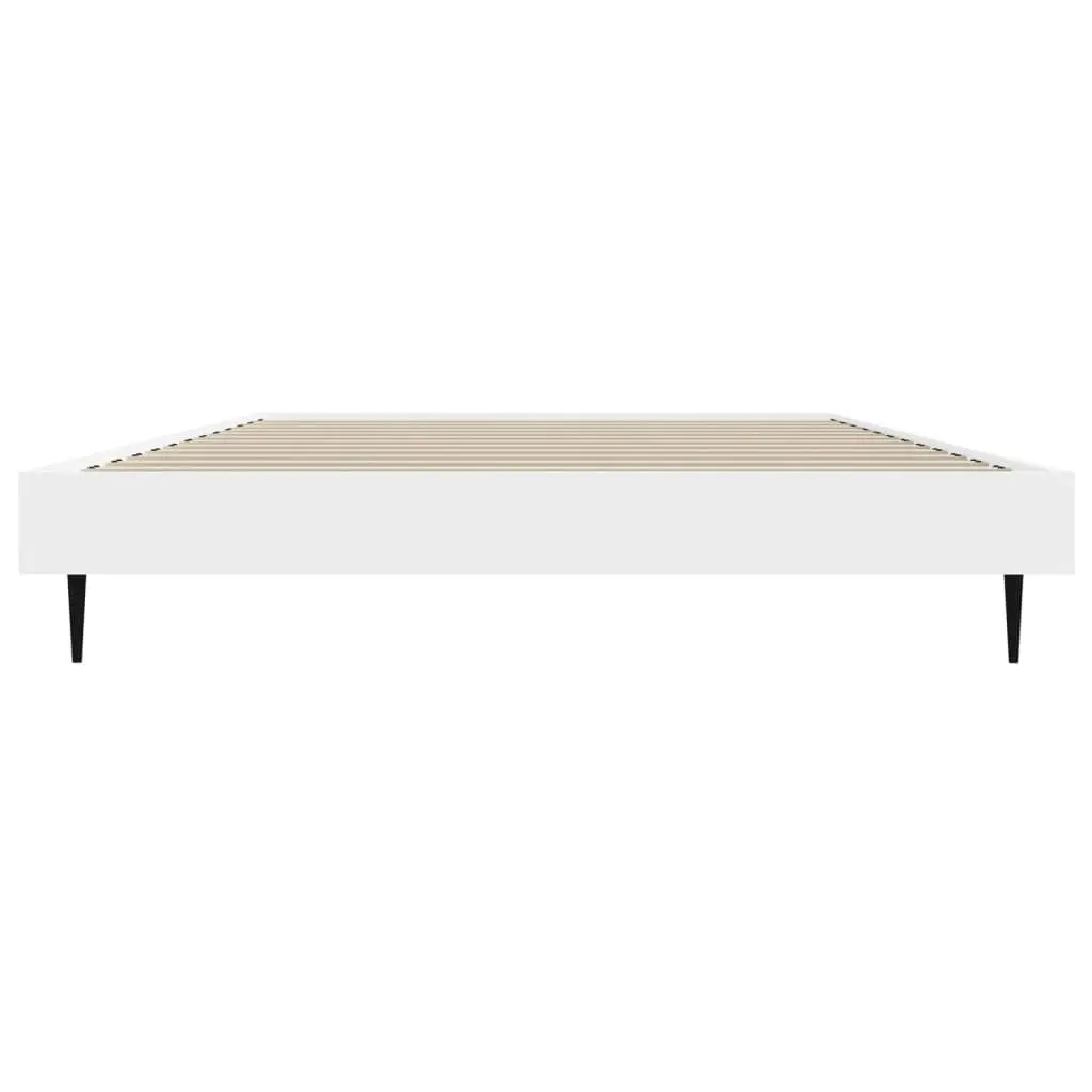 Bed Frame White 90x190 cm Engineered Wood Slatted Base Bedroom Furniture