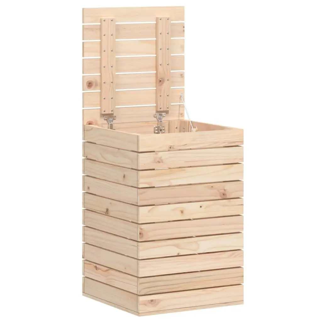Laundry Basket for Home 44x44x66 cm Solid Wood Pine Brown with Lid