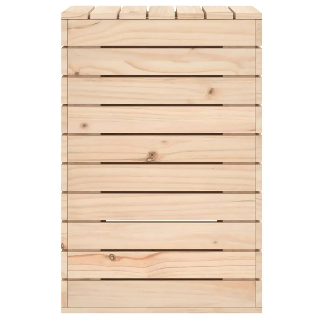 Laundry Basket for Home 44x44x66 cm Solid Wood Pine Brown with Lid