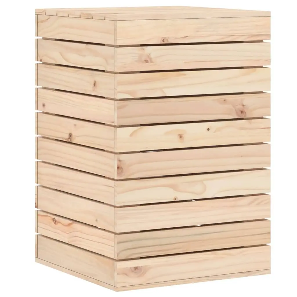 Laundry Basket for Home 44x44x66 cm Solid Wood Pine Brown with Lid