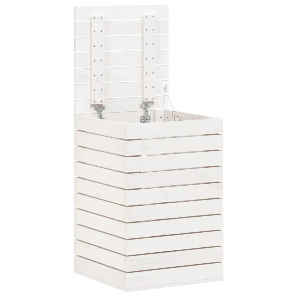 Laundry Basket White Solid Wood Pine Storage Container Household Linen Organiser