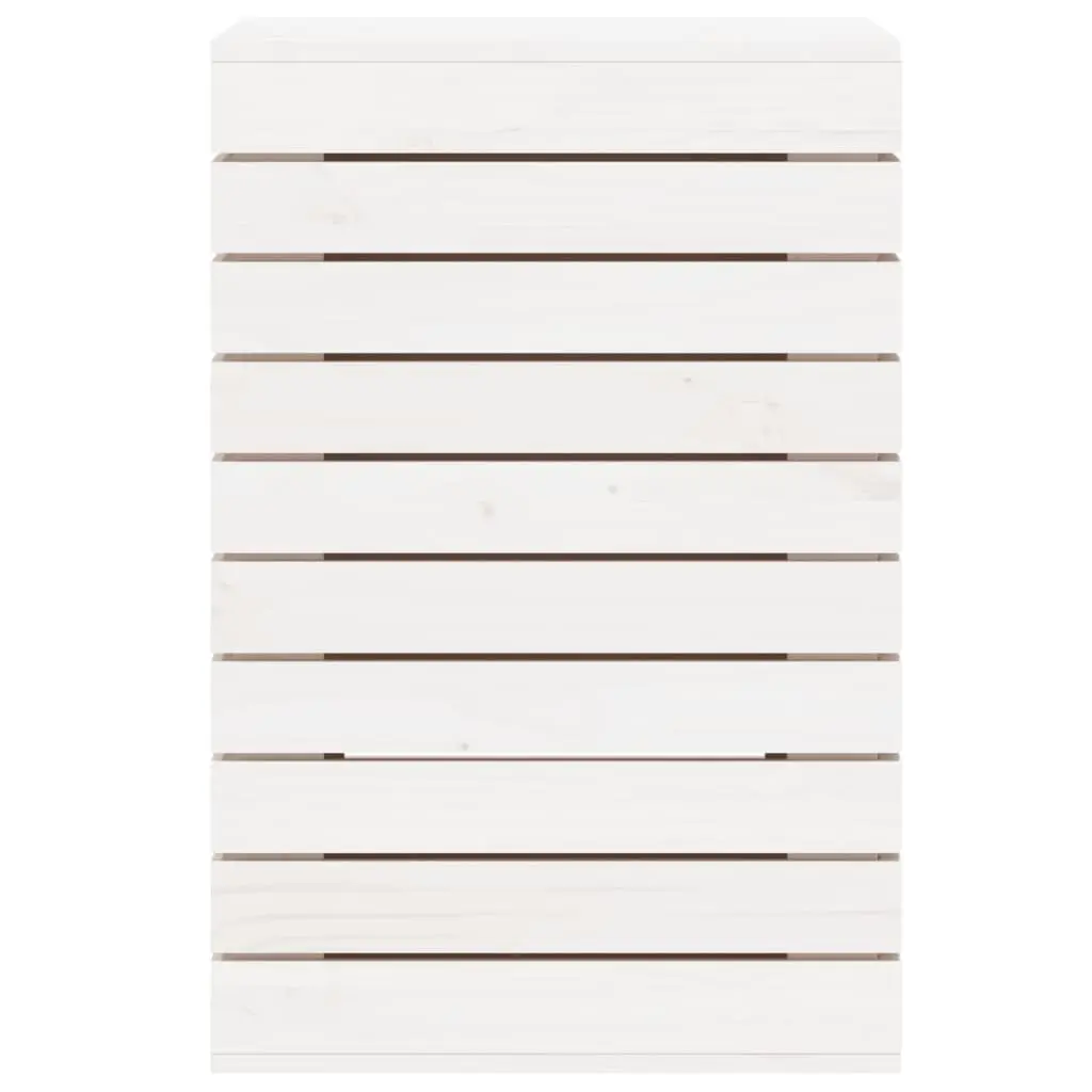 Laundry Basket White Solid Wood Pine Storage Container Household Linen Organiser