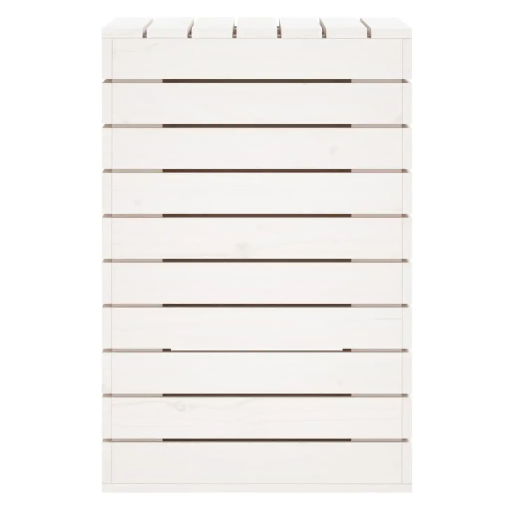 Laundry Basket White Solid Wood Pine Storage Container Household Linen Organiser