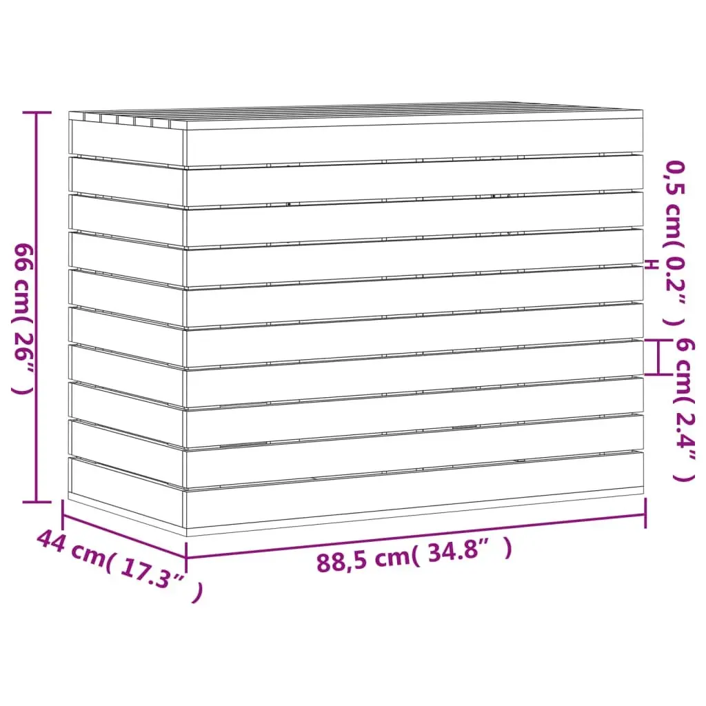 Wooden Laundry Basket with Lid for Home 88.5x44x66 cm