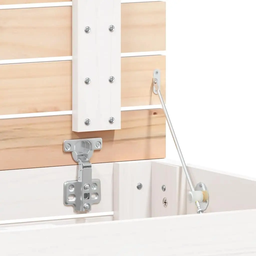 White Wooden Laundry Basket with Lid