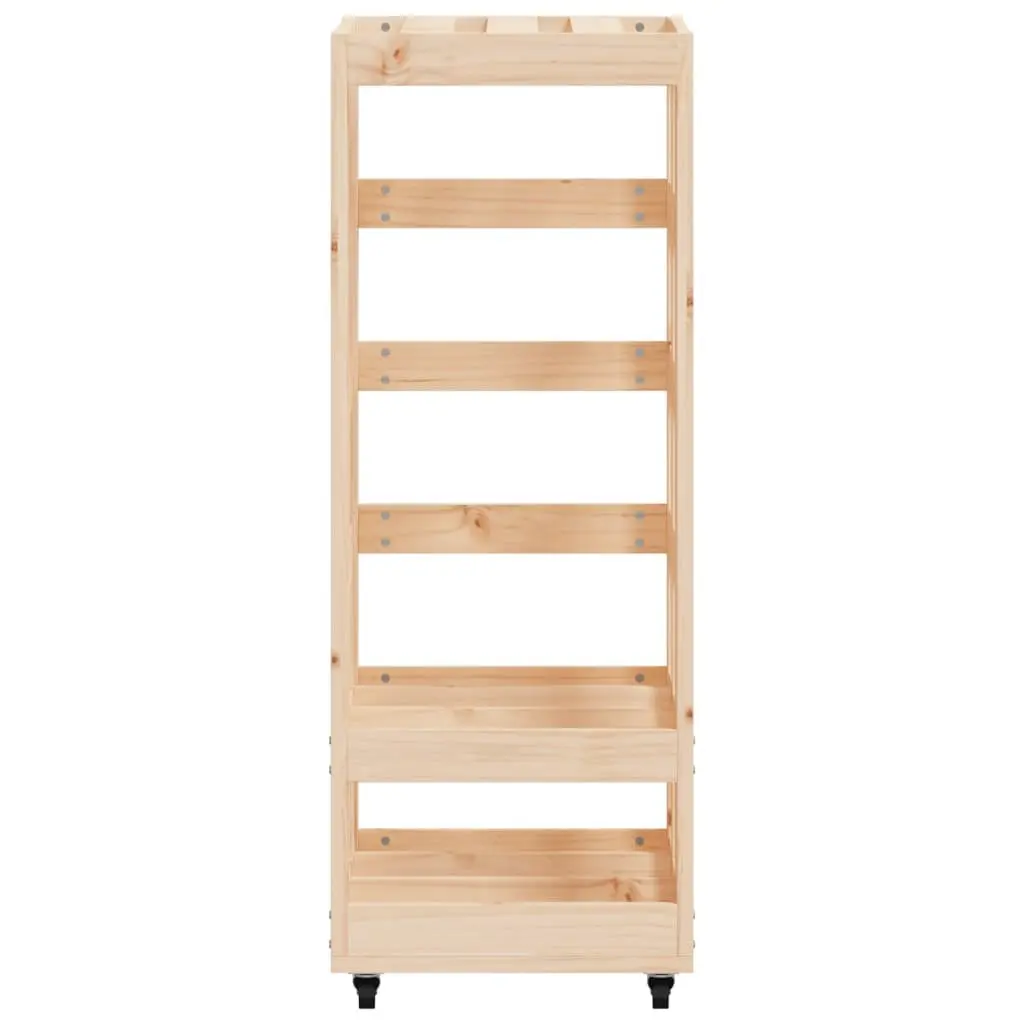 Wooden Log Holder for Firewood Storage with Wheels 40x49x110cm