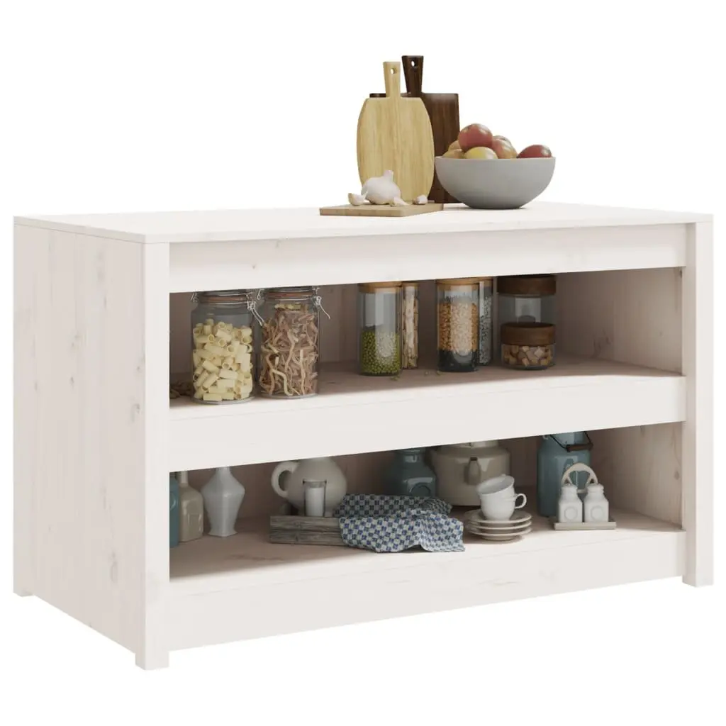 White Solid Pine Wood Outdoor Cabinet