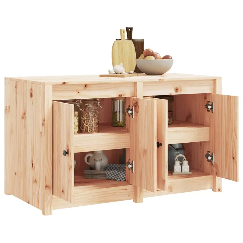 Outdoor Kitchen Cabinet Brown Solid Wood Pine Garden Storage Cupboard