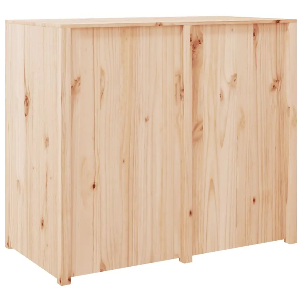 Outdoor Kitchen Cabinet Brown Solid Pine Wood Garden Storage Furniture