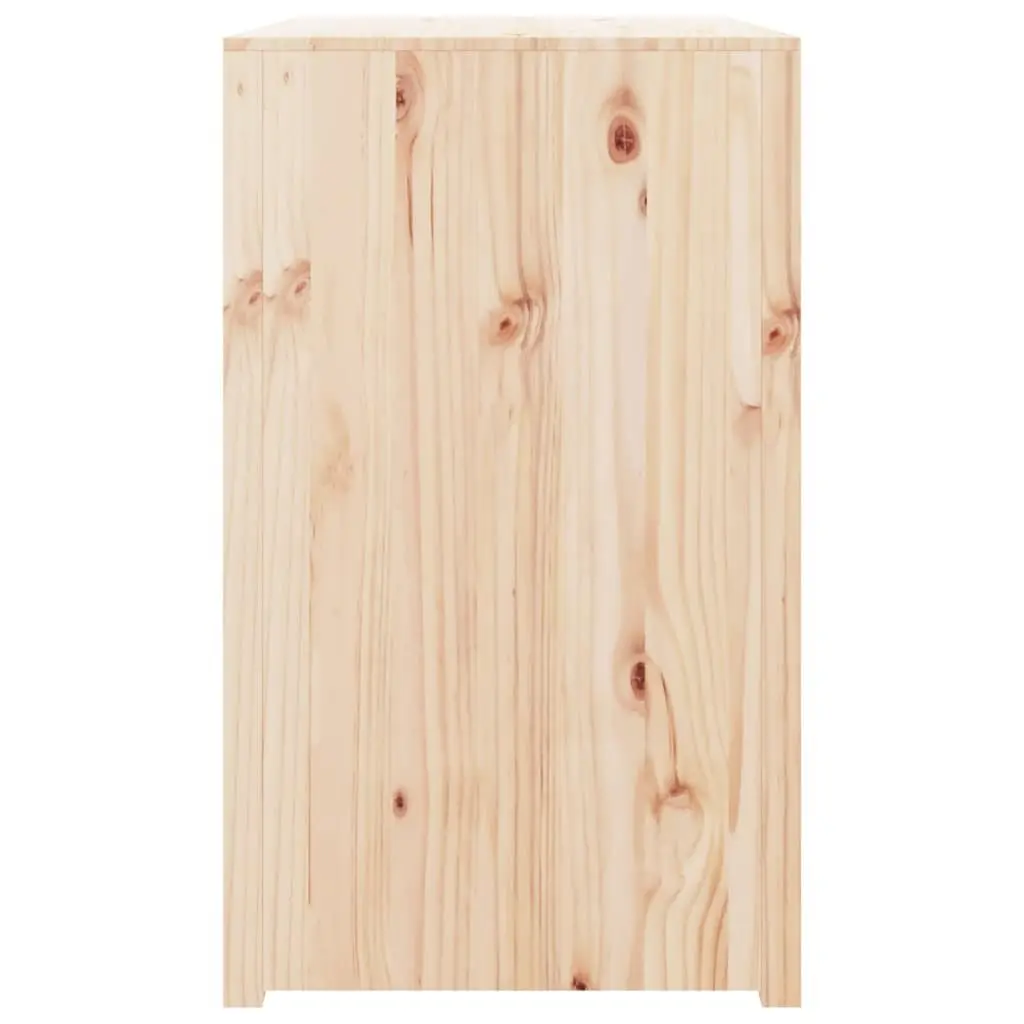Outdoor Kitchen Cabinet Brown Solid Pine Wood Garden Storage Furniture
