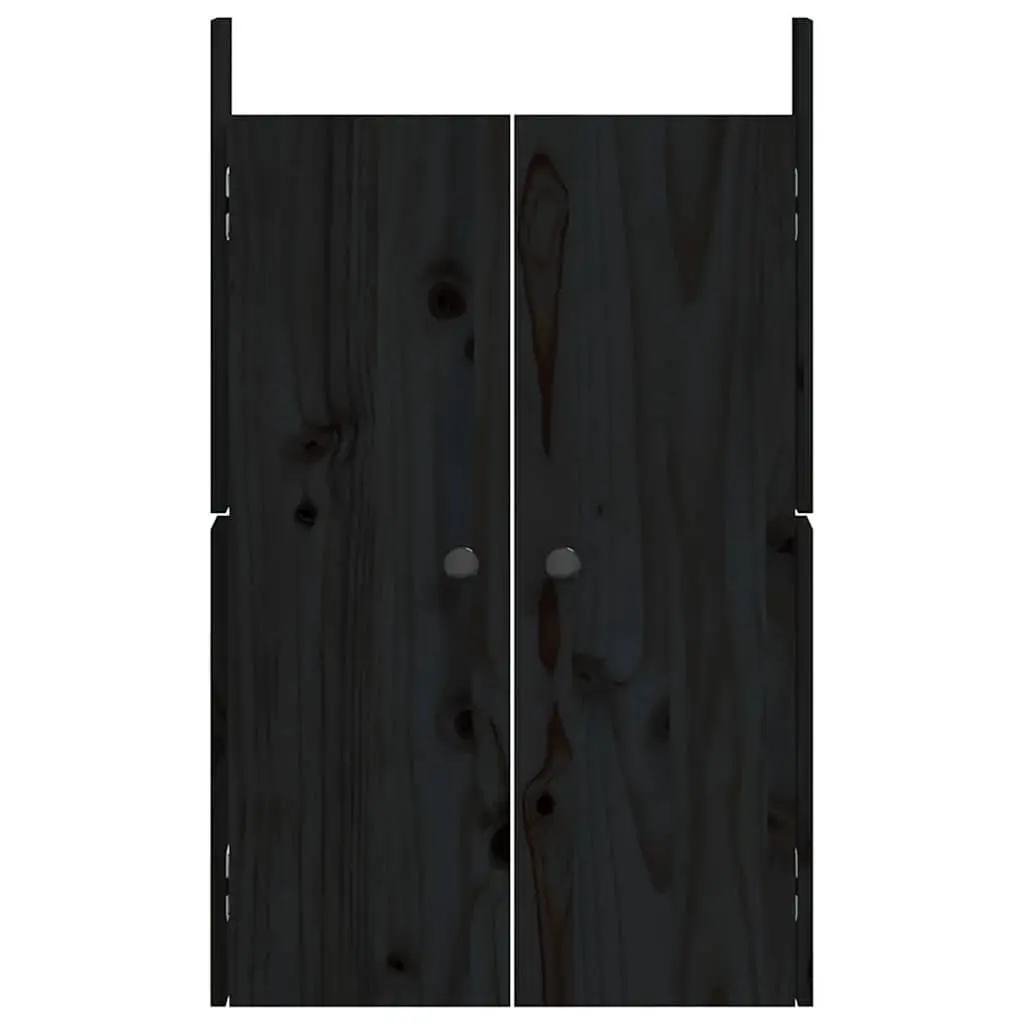 Outdoor Cabinet Door Black Solid Pine Wood Garden Kitchen Access Panel 50x9x82cm