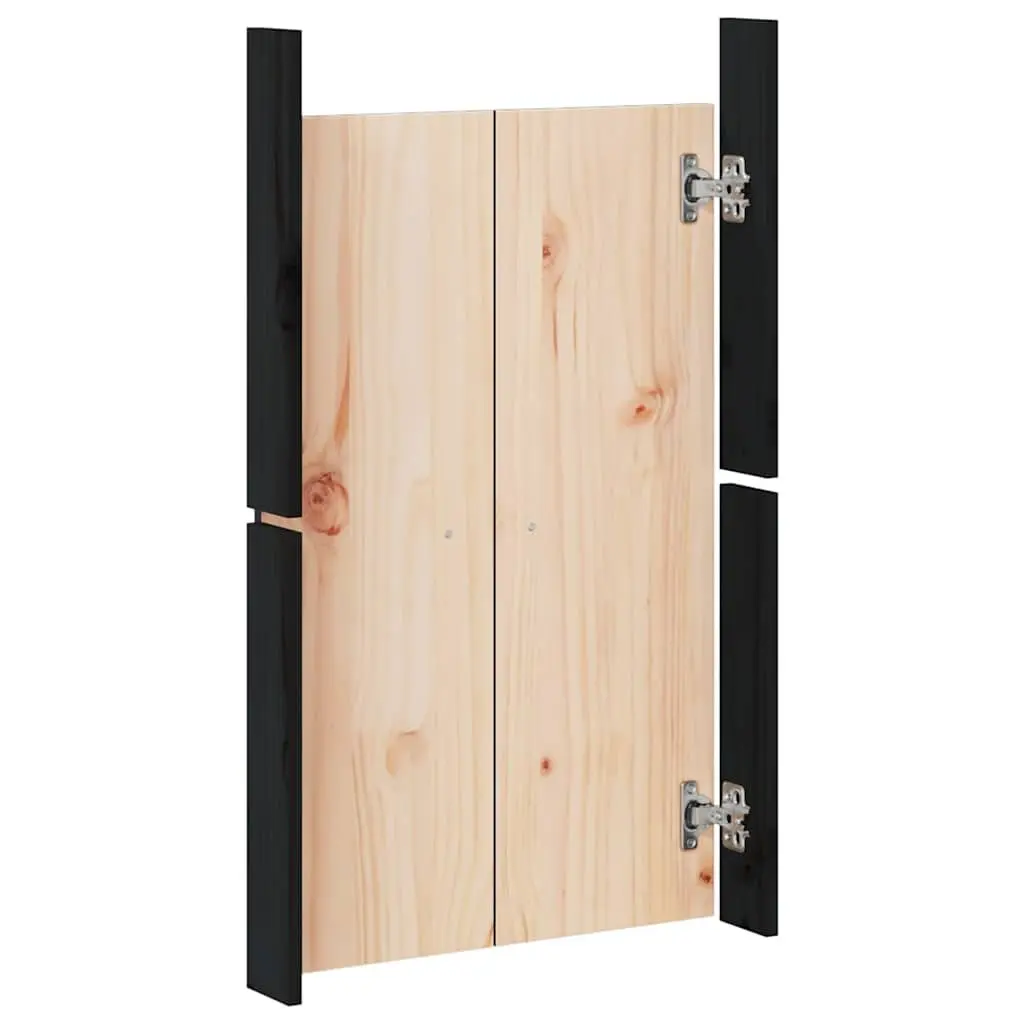 Outdoor Cabinet Door Black Solid Pine Wood Garden Kitchen Access Panel 50x9x82cm