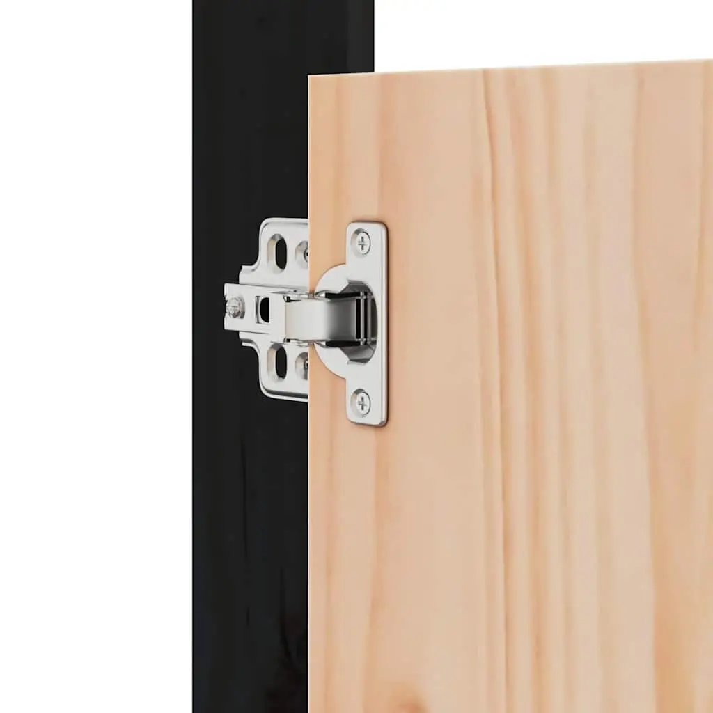 Outdoor Cabinet Door Black Solid Pine Wood Garden Kitchen Access Panel 50x9x82cm