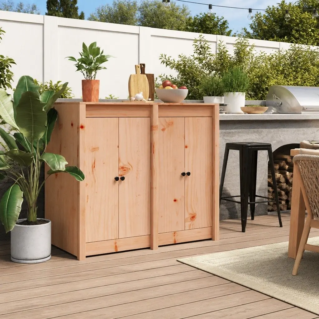 Outdoor Kitchen Cabinet Doors 50x9x82cm in Solid Douglas Wood