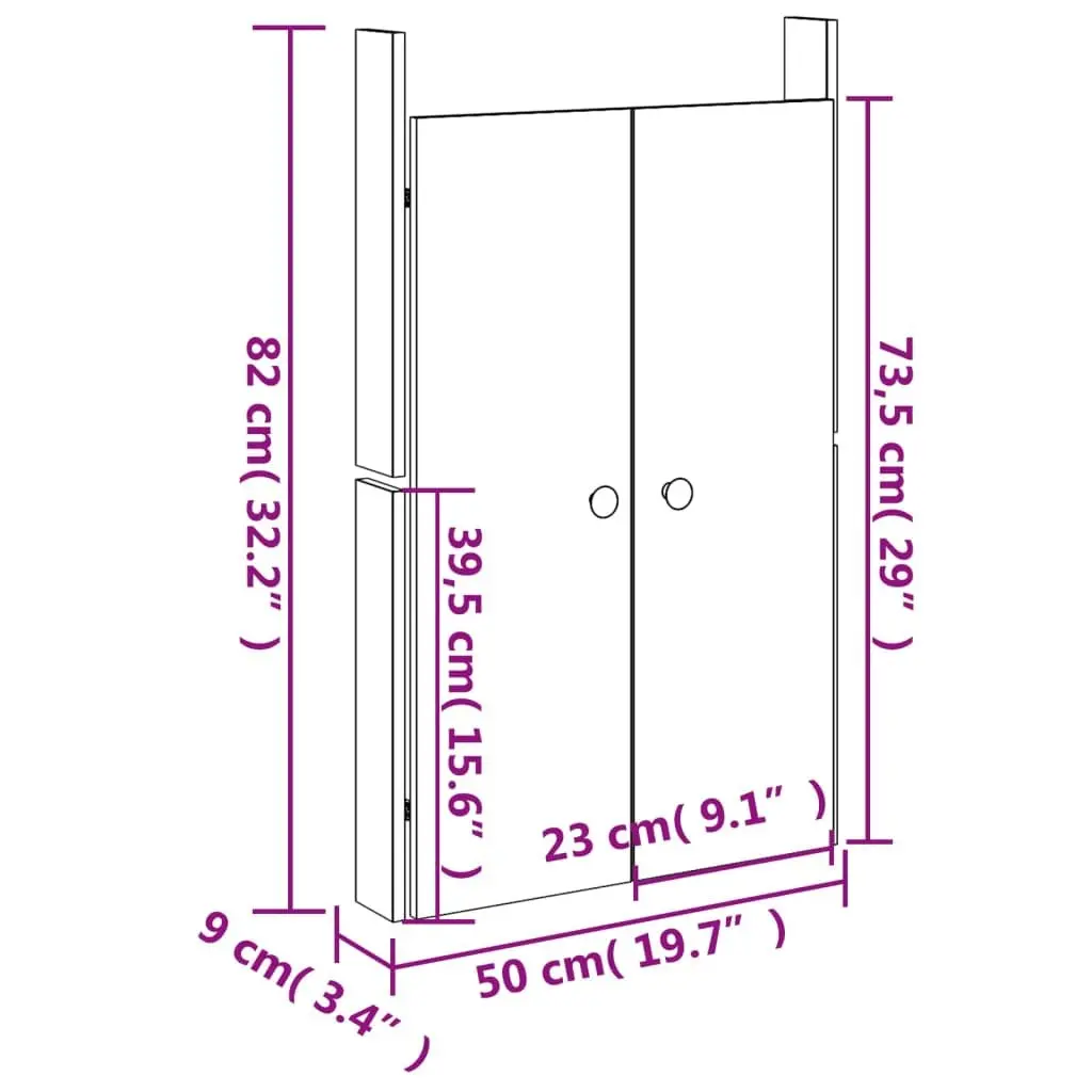 Outdoor Kitchen Cabinet Doors 50x9x82cm in Solid Douglas Wood