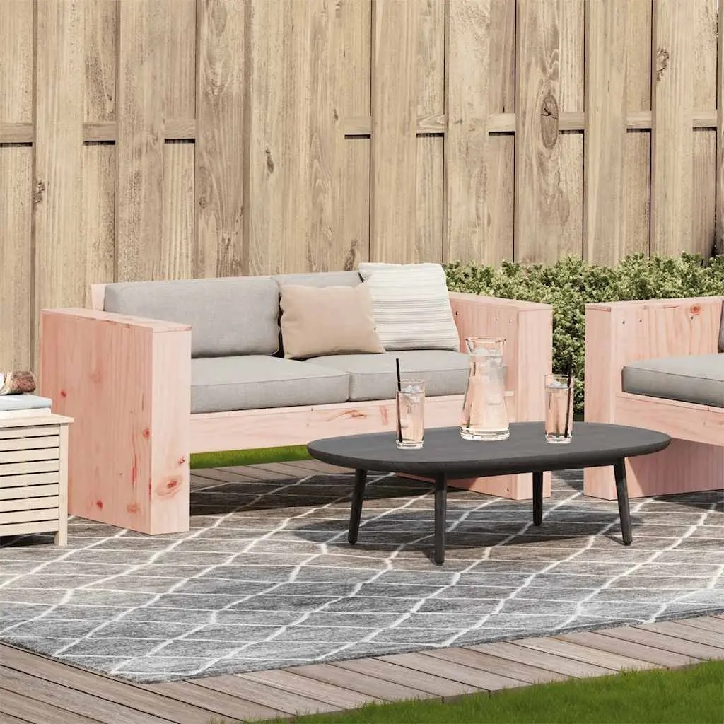 Garden Sofa Outdoor Furniture 2-Seater Wooden Patio Bench with Armrests Backrest