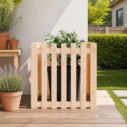 Dimensions and Materials of Garden Planter 70x70x70 cm Solid Pine