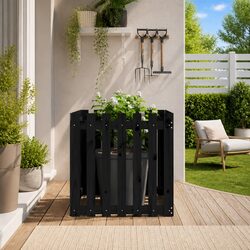 Specifications of Black Solid Wood Garden Planter 70x70x70 cm