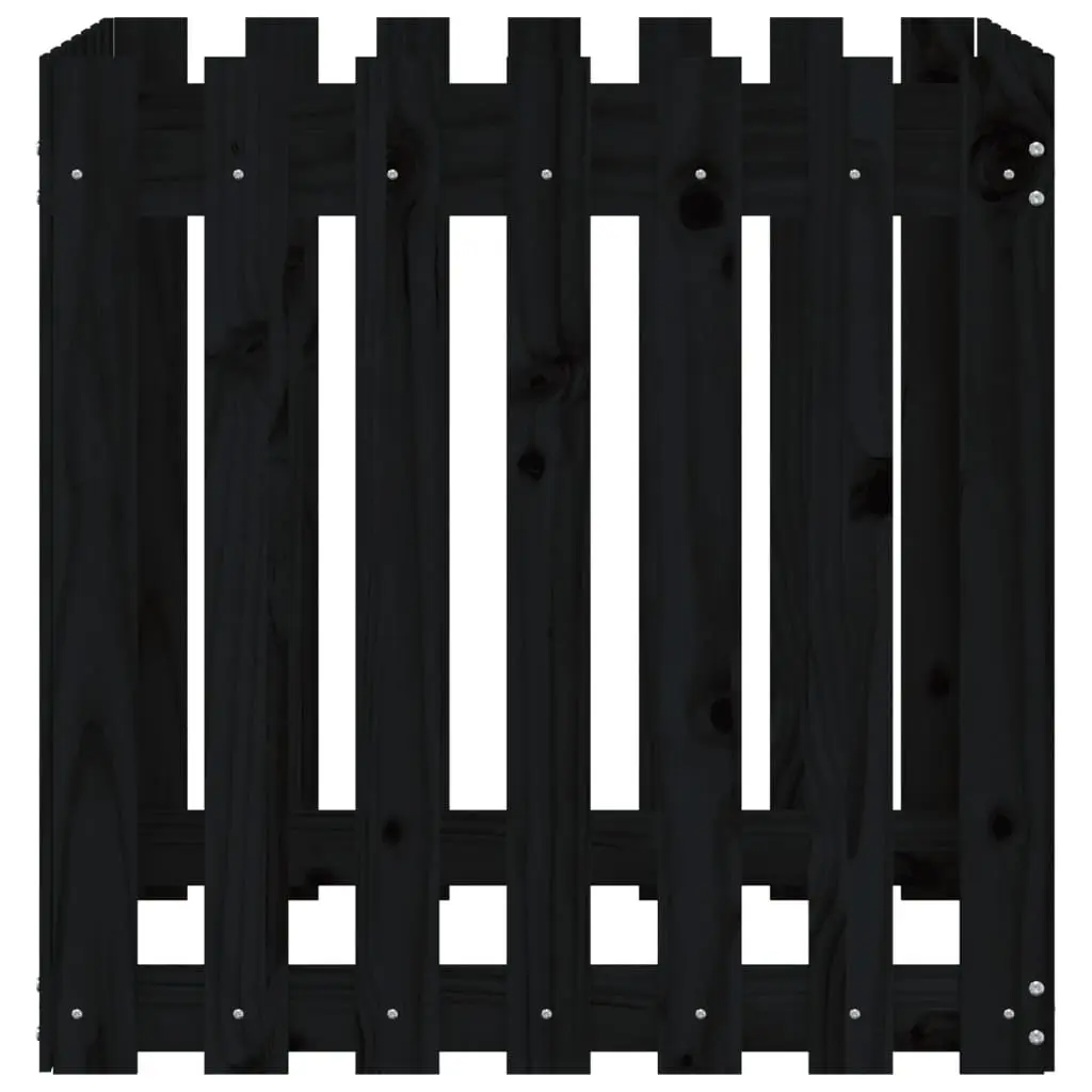 Garden Planter Outdoor 70x70x70 cm Solid Wood Black