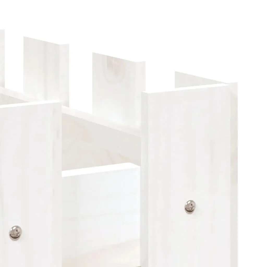 Garden Raised Bed with Fence Design White 100x50x50 cm Planter Box Solid Pine