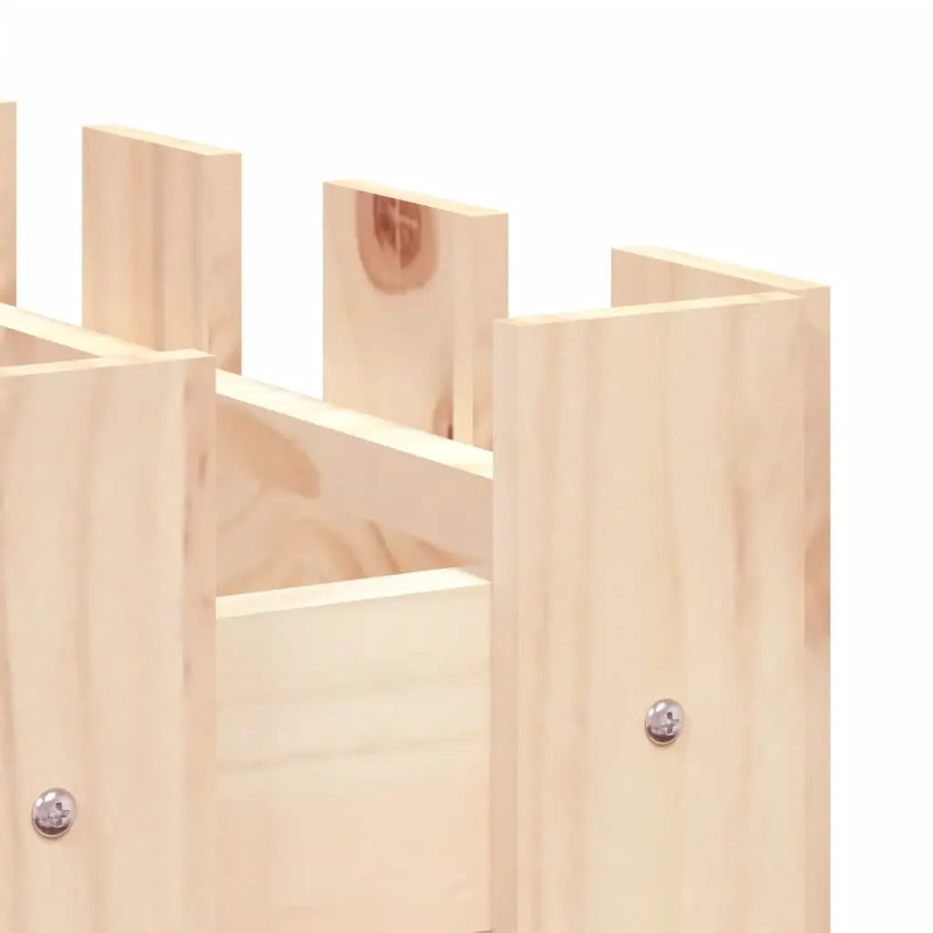 Garden Raised Bed 100x50x70 cm Fence Design Solid Pine Wood Planter Box Outdoor